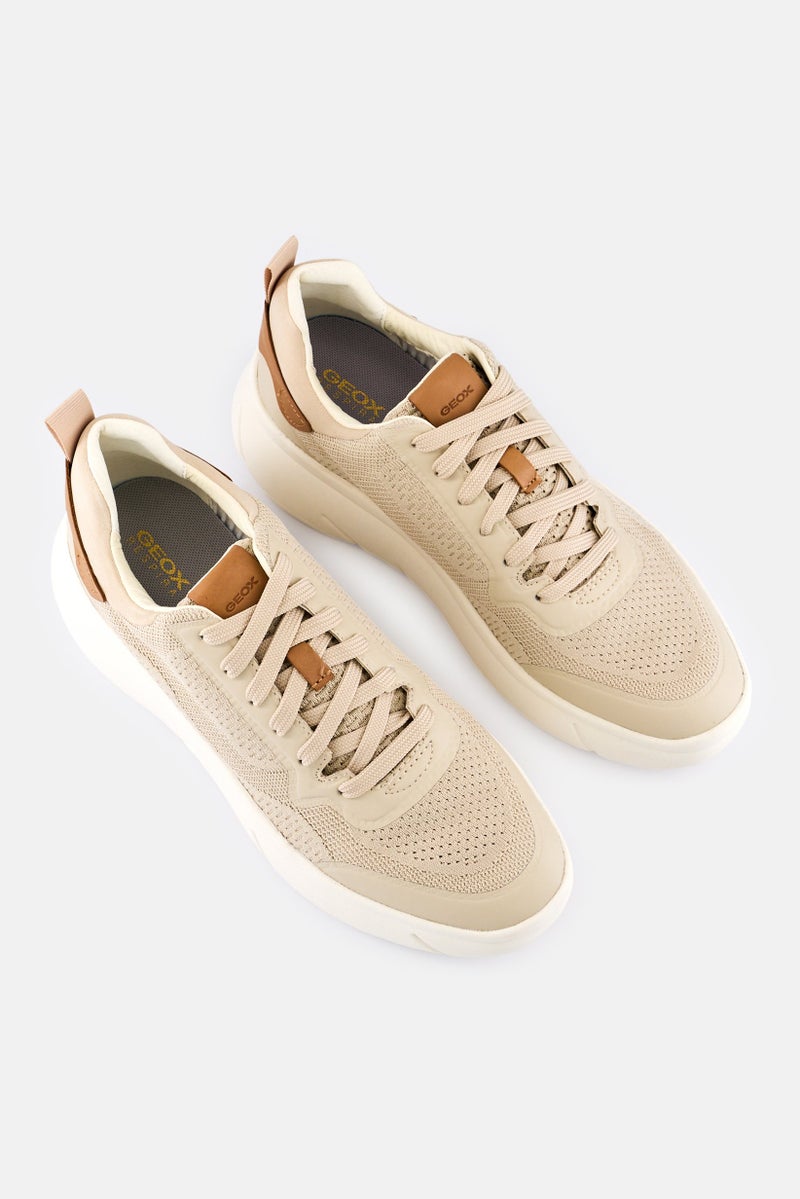 GEOX Women Nebula Lace Up Casual Shoes, Light Sand - Image 2