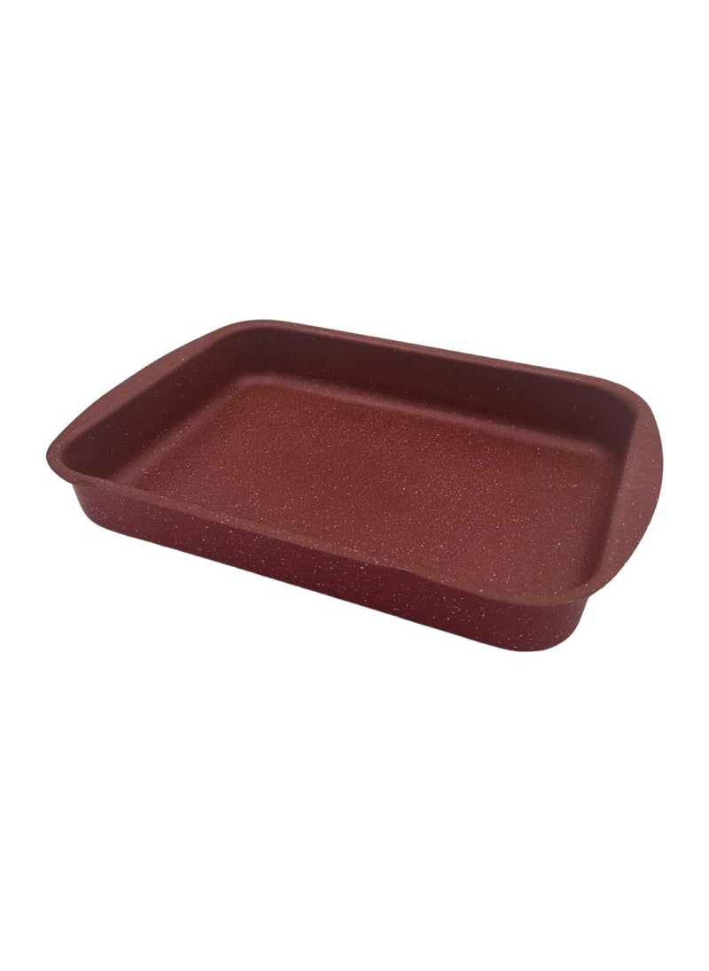 Baroly - Set Of Rectangular Granite Oven Trays 3 Pieces Red - Image 1