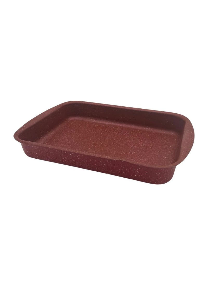 Baroly - Set Of Rectangular Granite Oven Trays 3 Pieces Red - Image 1