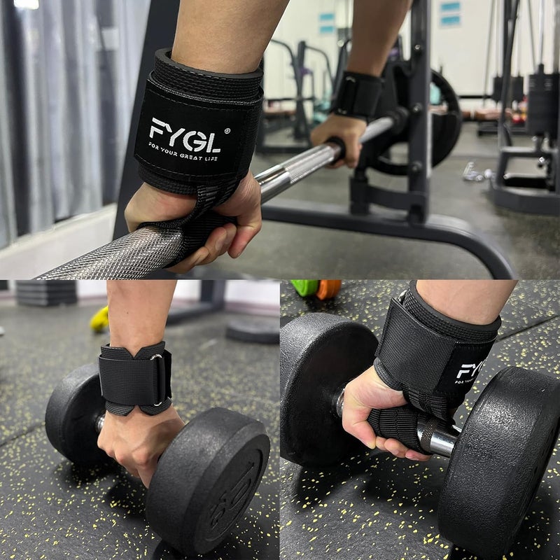 FYGL Lifting-Straps - Neoprene Padded Wrist-Wraps with Nylon Dura Grip Gym-Straps for Weightlifting, Powerlifting, Deadlift & Strength Training - Image 2