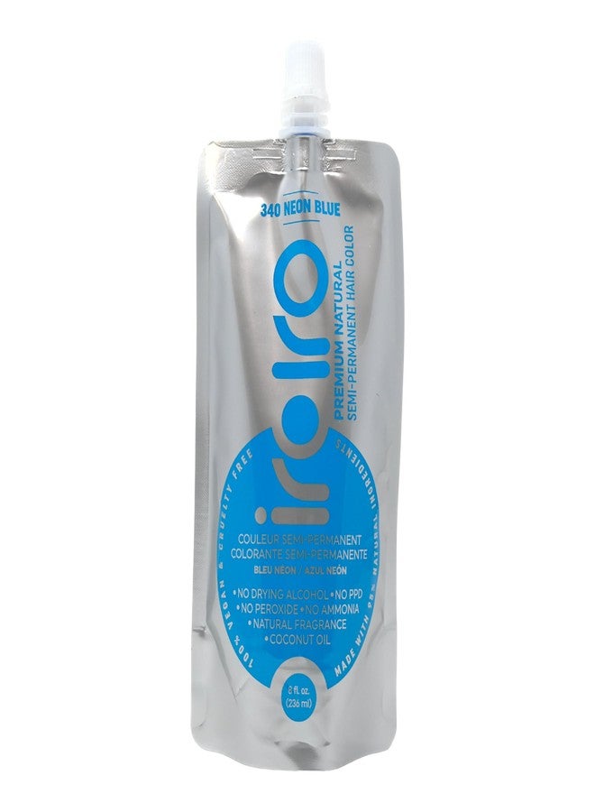 IROIRO Premium Natural Semi-Permanent Hair Color 340 Neon Blue (8oz) - Image 1