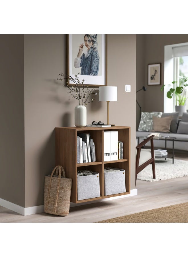 IKEA (IKEA) وحدة رفوف جدارية بأربعة أقسام، بتصميم خشب الجوز، 70×35×70 سم - Image 2