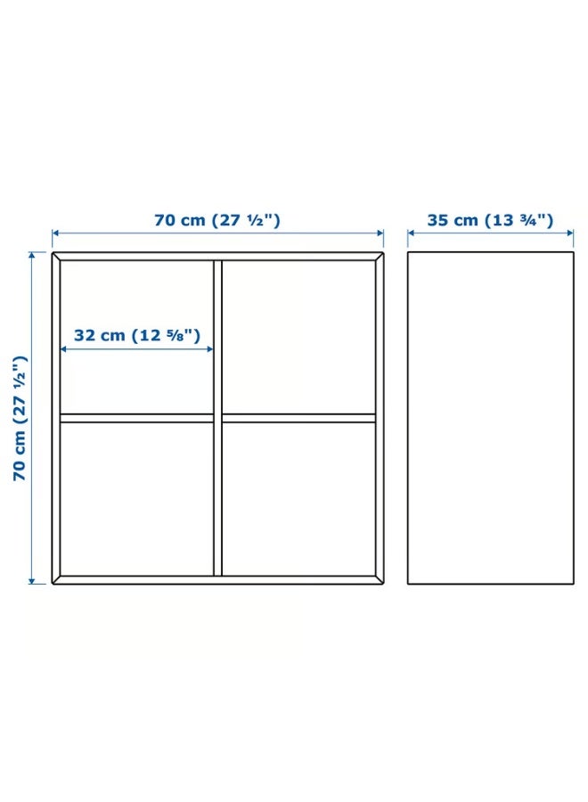 IKEA (IKEA) وحدة رفوف جدارية بأربعة أقسام، بتصميم خشب الجوز، 70×35×70 سم - Image 4