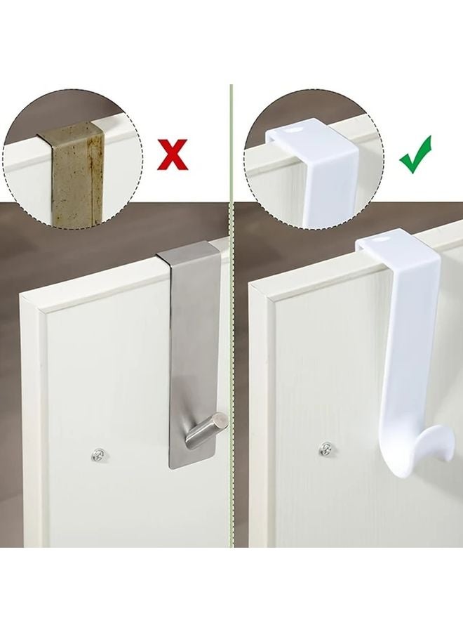 6 Pack White Plastic Door Hooks Wall Mount Easy Install For Hanging Bags Hats Keys - Image 5