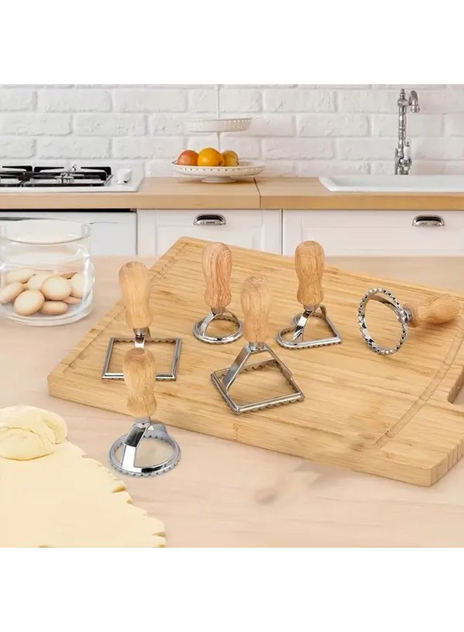 Love Shaped Dumpling Molds With Wheels Wooden Handles And Grooved Edges For Dumplings Pasta Ravioli Baked Noodles Filling Pasta And Pastries Kitchen Accessories - Image 1