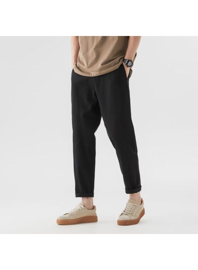 Clor American-style Cargo Pants For Men, Spring And Summer Loose Straight-leg Trousers, Trendy Pure Cotton Casual Pants, Cm04 Black, Size M - Image 1
