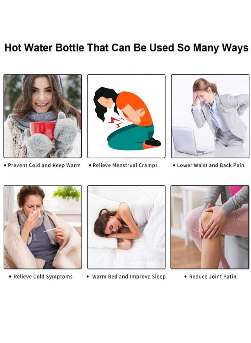 Prime by javaudan Electric Hot Water Bag Rechargeable Heating Bag with Fleece Cover for Cramps, Neck, Shoulders Pain Relief Bag for Hot Therapy Hand & Feet Warmer - Image 2