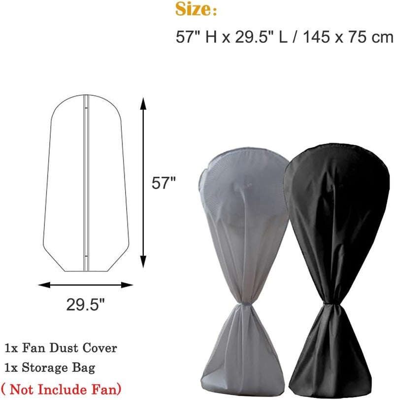 BOSKING Electric Fan Dust Cover 420D Heavy Duty Standing Round Fan Cover Washable All Electric Fan Sleeve Waterproof Dustproof Protective Cover for Pedestal Stand Fan Floor Fan - Grey (Grey) - Image 2