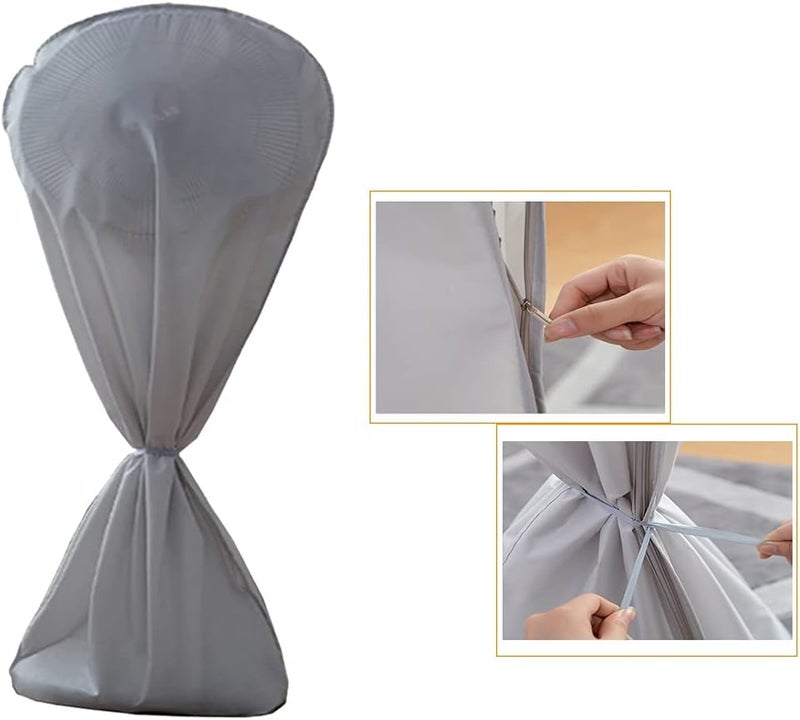 BOSKING Electric Fan Dust Cover 420D Heavy Duty Standing Round Fan Cover Washable All Electric Fan Sleeve Waterproof Dustproof Protective Cover for Pedestal Stand Fan Floor Fan - Grey (Grey) - Image 3