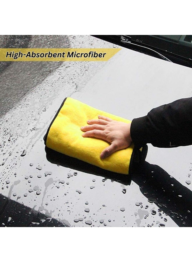 3 اكس ار 3XR منشفة تنظيف من الألياف الدقيقة مزدوجة الجوانب 40 × 30 سم، منشفة عالية الامتصاص من الصوف المرجاني للسيارة والمنزل، نسيج ناعم مخملي للتجفيف والتلميع والتشميع وإزالة الغبار، عناية خالية من الخدوش للأسطح الداخلية للسيارة والنوافذ والمرايا والأثاث، 3845 - Image 2