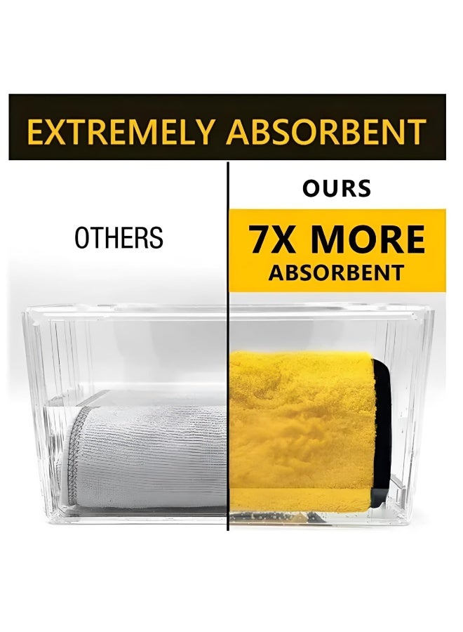 3 اكس ار 3XR منشفة تنظيف من الألياف الدقيقة مزدوجة الجوانب 40 × 30 سم، منشفة عالية الامتصاص من الصوف المرجاني للسيارة والمنزل، نسيج ناعم مخملي للتجفيف والتلميع والتشميع وإزالة الغبار، عناية خالية من الخدوش للأسطح الداخلية للسيارة والنوافذ والمرايا والأثاث، 3845 - Image 4