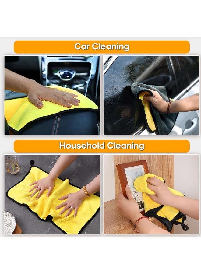 3 اكس ار 3XR منشفة تنظيف من الألياف الدقيقة مزدوجة الجوانب 40 × 30 سم، منشفة عالية الامتصاص من الصوف المرجاني للسيارة والمنزل، نسيج ناعم مخملي للتجفيف والتلميع والتشميع وإزالة الغبار، عناية خالية من الخدوش للأسطح الداخلية للسيارة والنوافذ والمرايا والأثاث، 3845 - Image 5