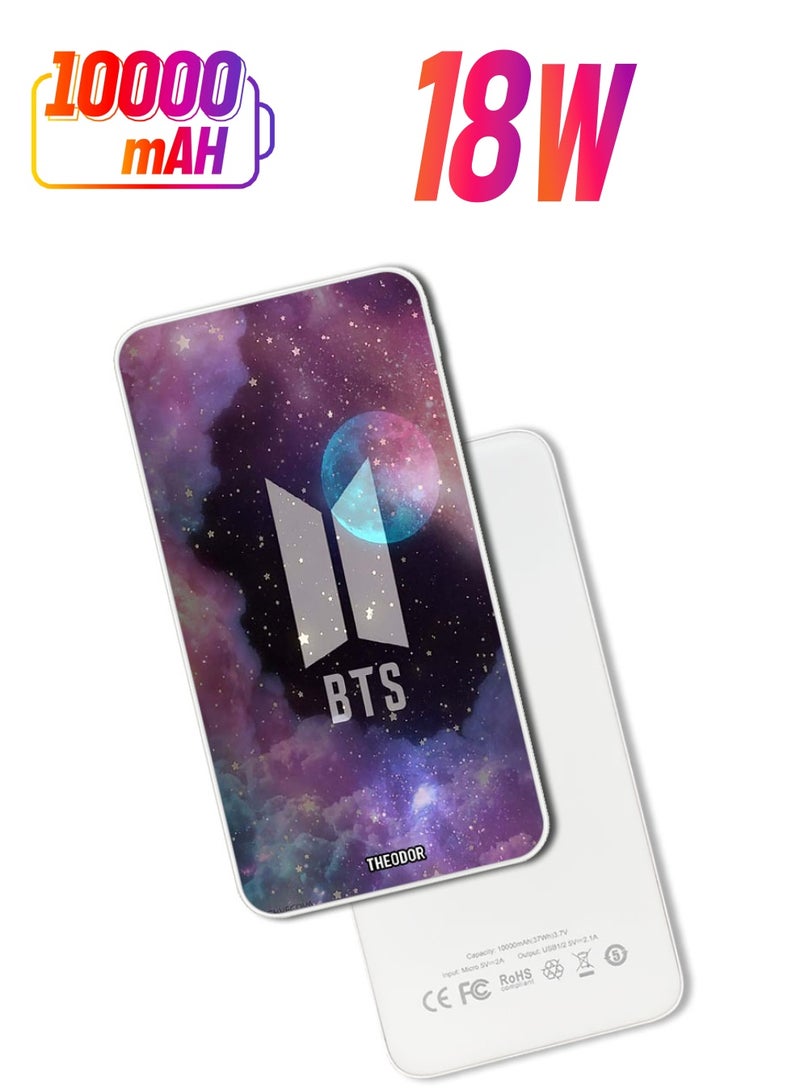 Theodor 10,000 mAh Super Fast Charging Ultra Compact Power Bank with Quick Charge & Power Delivery, Portable Charger For iPhone and Android BTS - Image 1