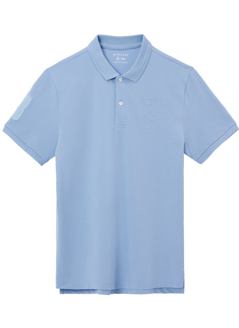 GIORDANO Men's Lion Polo Blue  - Image 1