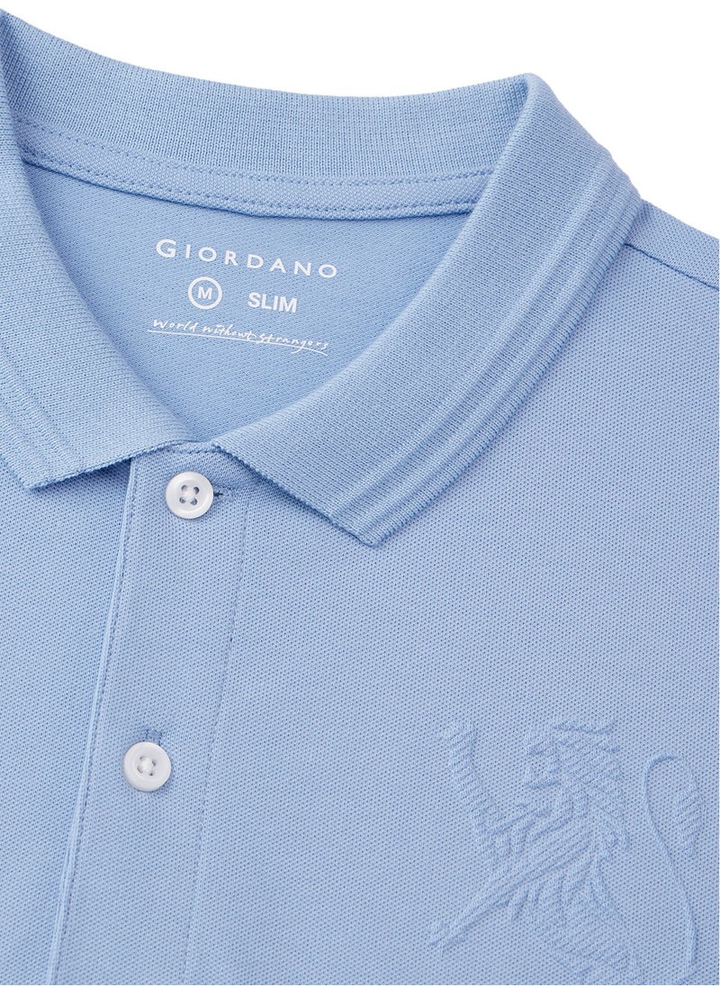GIORDANO Men's Lion Polo Blue  - Image 3
