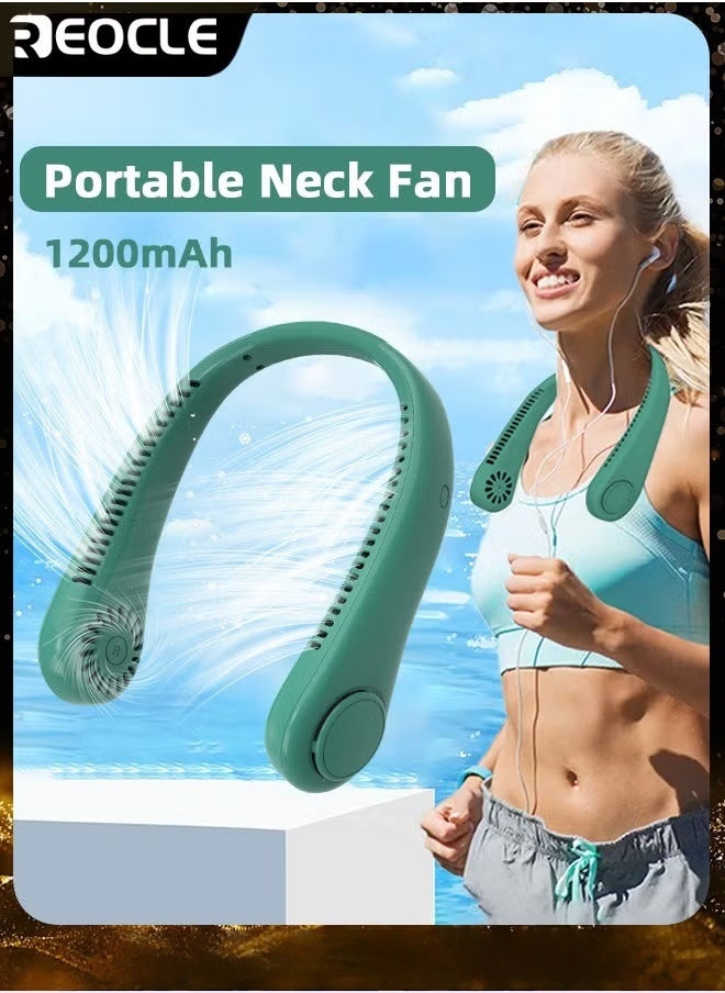 REOCLE Neck Fan Hands Free Bladeless 360° Cooling Personal Fan with Portable Strong Wind & 6 Speed Adjustable & Short Charging & Long Use Time Portable Neck Fan for Outdoor Sports Home Office Travel - Image 1