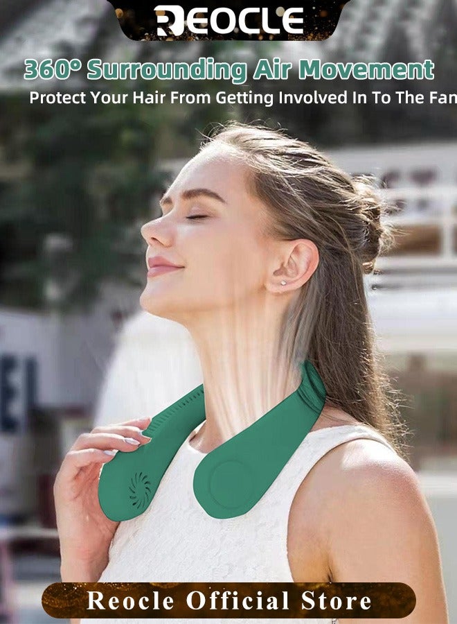 REOCLE Neck Fan Hands Free Bladeless 360° Cooling Personal Fan with Portable Strong Wind & 6 Speed Adjustable & Short Charging & Long Use Time Portable Neck Fan for Outdoor Sports Home Office Travel - Image 2