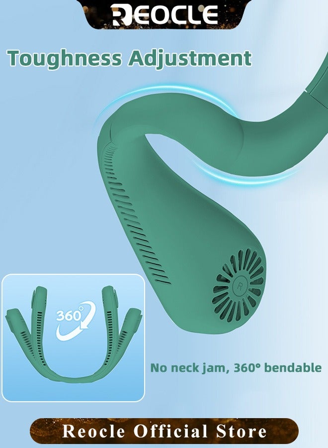 REOCLE Neck Fan Hands Free Bladeless 360° Cooling Personal Fan with Portable Strong Wind & 6 Speed Adjustable & Short Charging & Long Use Time Portable Neck Fan for Outdoor Sports Home Office Travel - Image 3