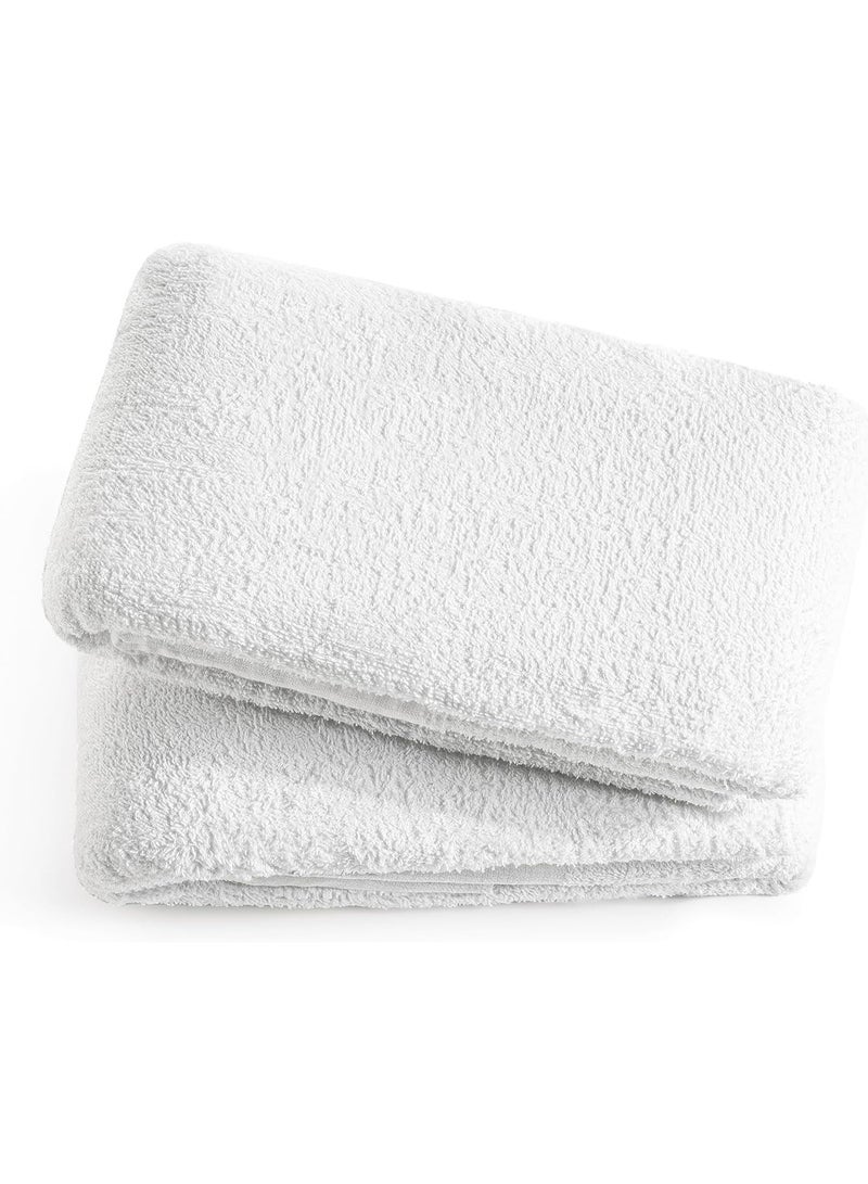 REBENUO Ihram clothes for men for Hajj and Umrah - 2 white towels - 100% natural healthy combed cotton towels, weight 1800 grams  - Image 5