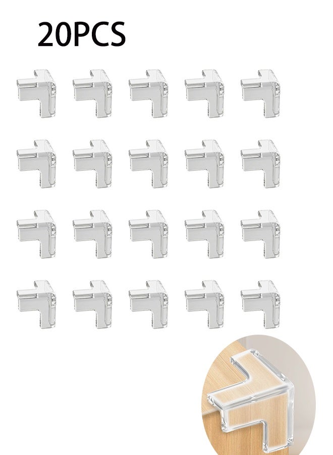20pcs Large (length: 4.5 cm) Silicone Corner Protector for Baby Rails, Baby Table Corner Protector, Strong Adhesive T-shaped Baby Head Protector for Table Corners for Furniture - Image 1