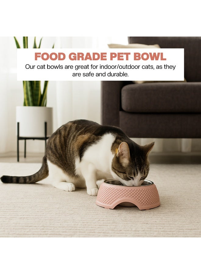 أن ان سي بيتس وعاء للحيوانات الأليفة للقطط والكلاب الصغيرة، محطة تغذية وسقاية من الفولاذ المقاوم للصدأ مع مادة البولي بروبيلين المتينة، تصميم محمول، وقاعدة غير قابلة للانزلاق، قابل للفصل وسهل التنظيف، 19 سم (وردي) - Image 5