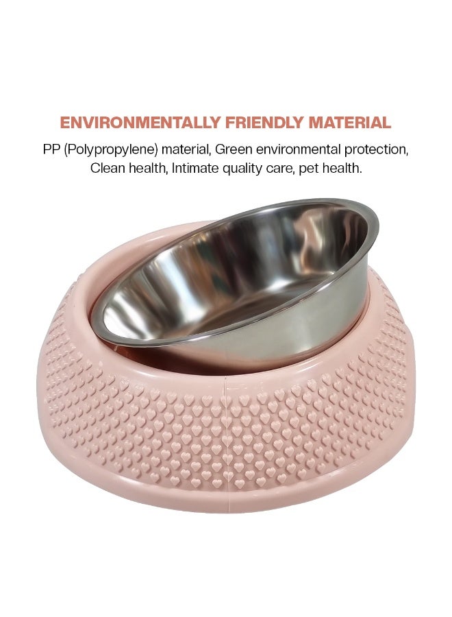 أن ان سي بيتس وعاء للحيوانات الأليفة للقطط والكلاب الصغيرة، محطة تغذية وسقاية من الفولاذ المقاوم للصدأ مع مادة البولي بروبيلين المتينة، تصميم محمول، وقاعدة غير قابلة للانزلاق، قابل للفصل وسهل التنظيف، 19 سم (وردي) - Image 4