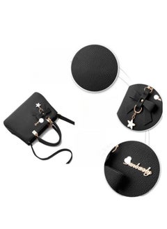 WAOKN Women's New Fashion Bow Decorated Handbag, Ladies Simple Large-capacity Shoulder Bag, Crossbody Bag, Elegant Multi-pocket Tote Bag Carrying Bag(Black)  - Image 5