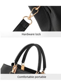 WAOKN Women's New Fashion Bow Decorated Handbag, Ladies Simple Large-capacity Shoulder Bag, Crossbody Bag, Elegant Multi-pocket Tote Bag Carrying Bag(Black)  - Image 3