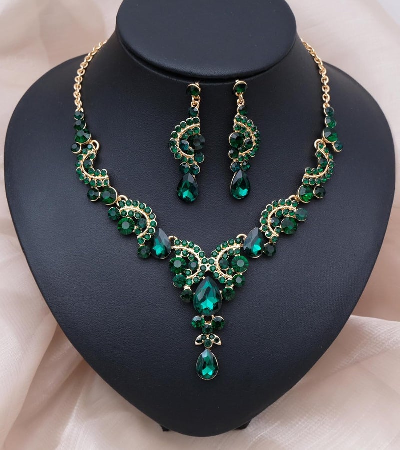 CSY Elegant Crystal Necklace Earrings Bracelet Ring Bridal Wedding Party Costume Jewelry Sets for Brides Women - Image 4