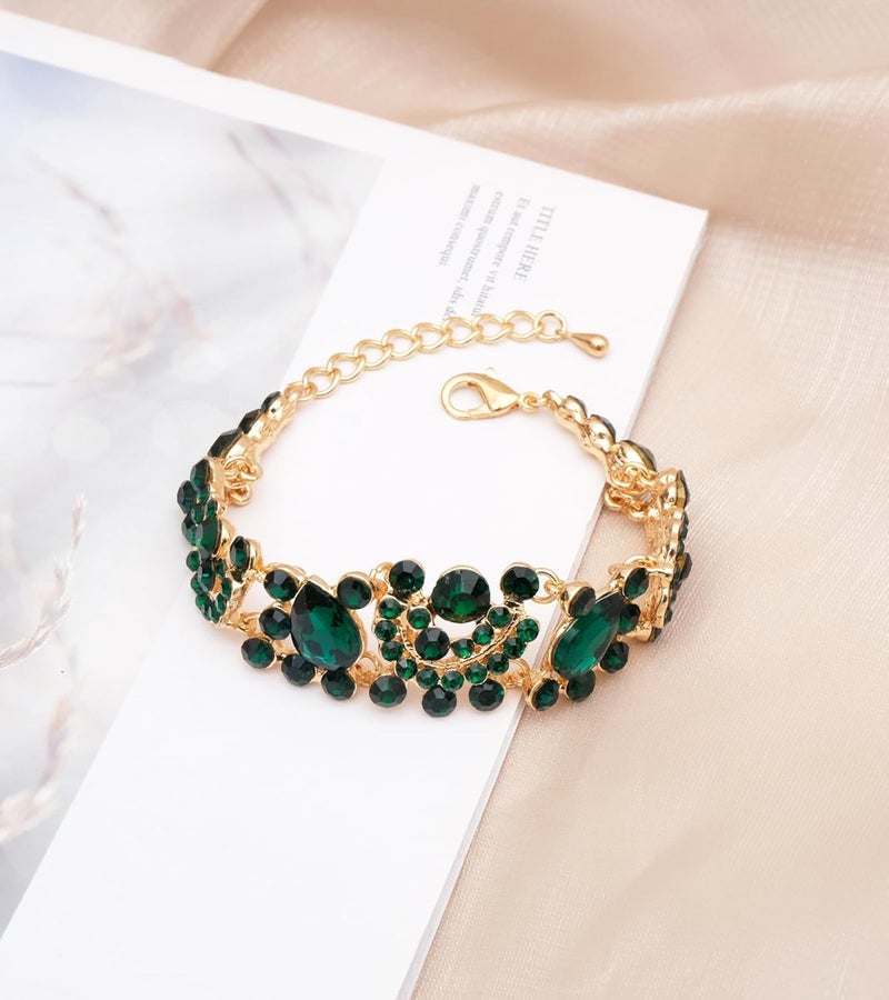 CSY Elegant Crystal Necklace Earrings Bracelet Ring Bridal Wedding Party Costume Jewelry Sets for Brides Women - Image 5