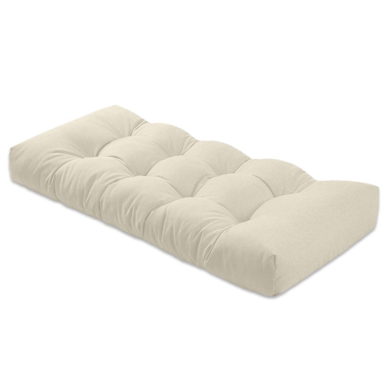 ThinMay Bench Cushion 36 inches,Indoor/Outdoor Non-Slip Tufted Cushions, Premium Waterproof Linen, Soft Piano Sofa Cushions, Entryway Storage, Bay Window, High-Density Memory Foam(Light Beige-36x14x4in) - Image 1