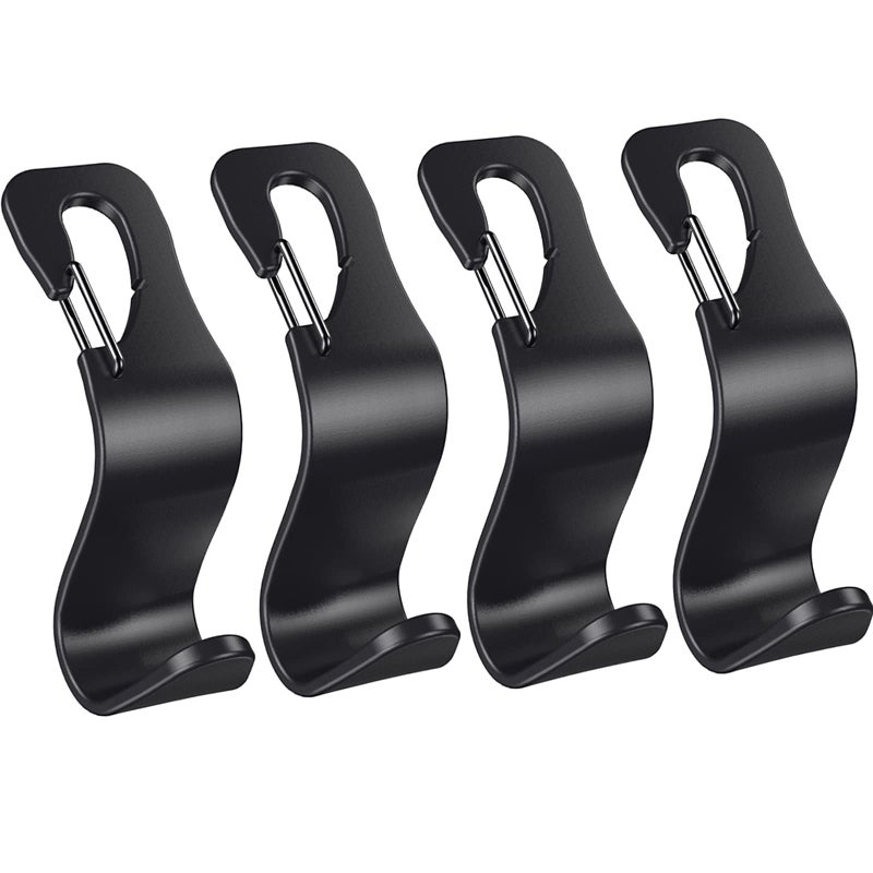 EldHus 4 Pack Car Back Seat Headrest Hook Hanger for Purse Grocery Bag Handbag Hat - Image 1