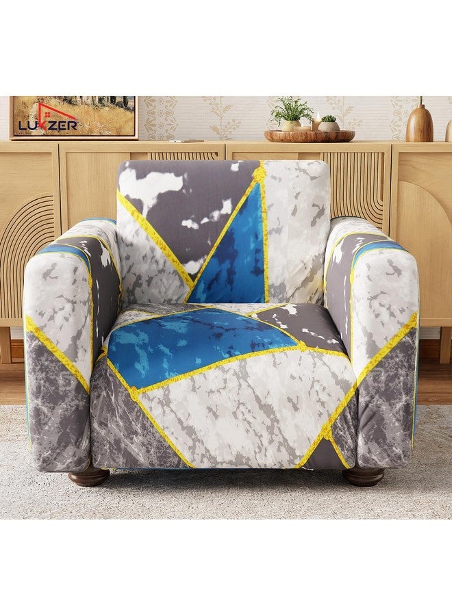 Lukzer 5 Seater Colorful Marble Universal Sofa Cover 3+1+1 Seater | 360° Fully Covered Anti-Slip Washable Couch Cover Protecter | 140 GSM Stretch Fit Polyester + Spandex Slipcover (SC-033-05) - Image 4