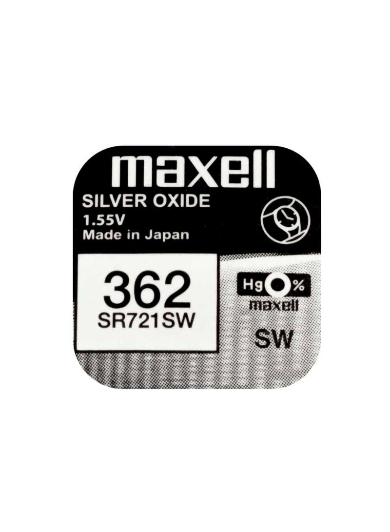 Maxell 10-Pieces Maxell 362 / SR721SW 1.55V Silver Oxide Hg0% Zero Mercury Batteries - Image 2