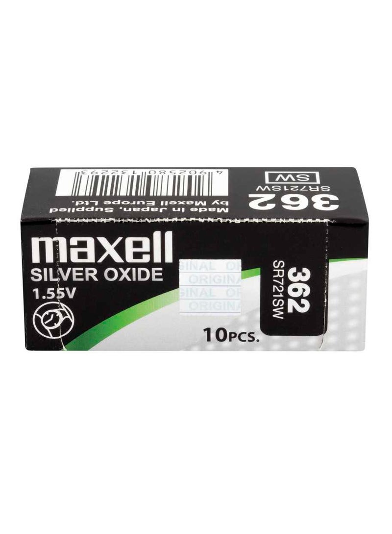 Maxell 10-Pieces Maxell 362 / SR721SW 1.55V Silver Oxide Hg0% Zero Mercury Batteries - Image 3