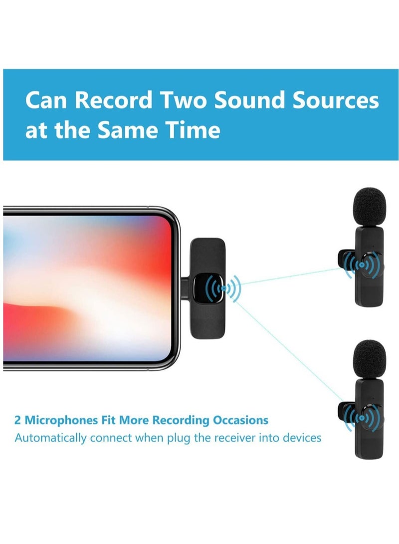 Wireless Lavalier Microphone for iPhone iPad - Plug-Play Wireless Mic with 2 Microphones for USB-Lighting iPhone - Video Recording, Interview  - Image 4