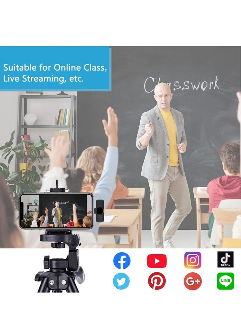 Wireless Lavalier Microphone for iPhone iPad - Plug-Play Wireless Mic with 2 Microphones for USB-Lighting iPhone - Video Recording, Interview  - Image 2