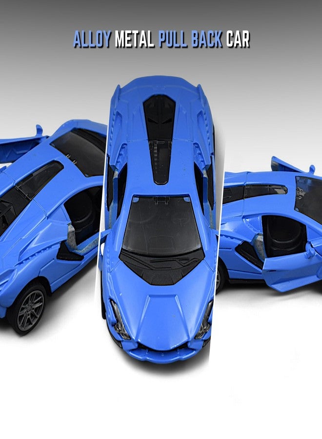MASIPICKS Super Car Toy 1:36 Exclusive Alloy Metal Pull Back Die-cast Car Diecast Metal Pullback Toy car with Openable Doors Boys Gifts Toys for Kids (Blue Color) - Image 4