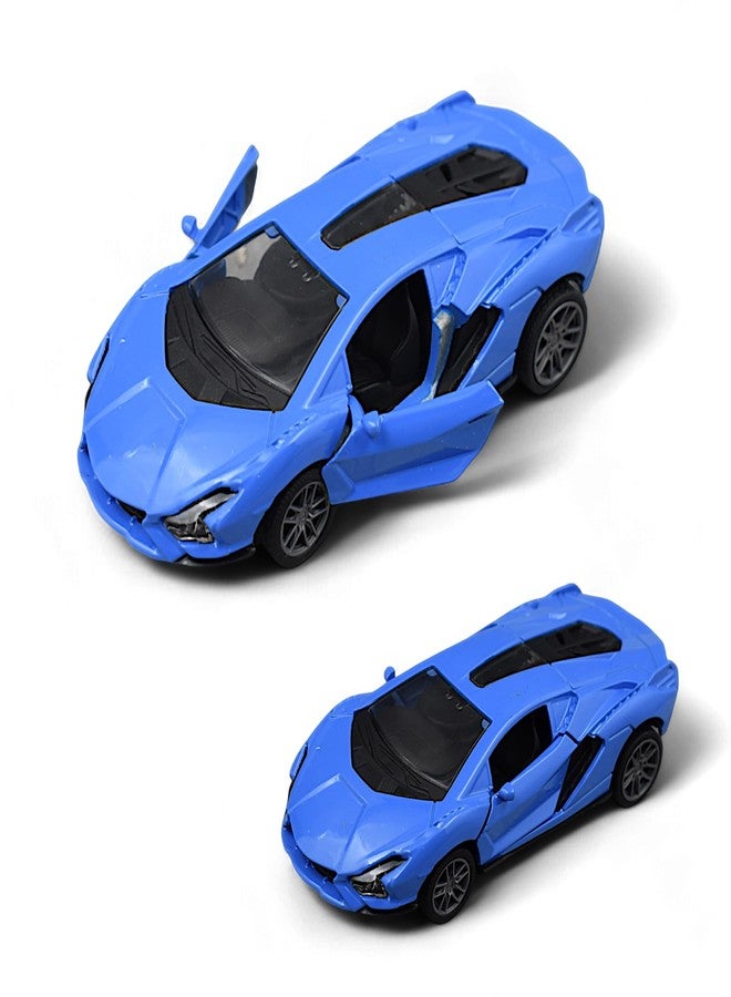 MASIPICKS Super Car Toy 1:36 Exclusive Alloy Metal Pull Back Die-cast Car Diecast Metal Pullback Toy car with Openable Doors Boys Gifts Toys for Kids (Blue Color) - Image 1