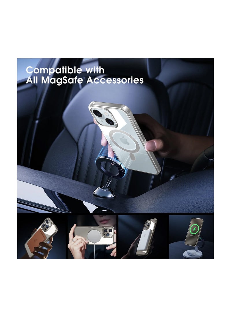 Wtech - Titanium Series Magsafe Wireless Charging Case Cover For Apple iPhone 15 Plus 2023 Silver - Image 1