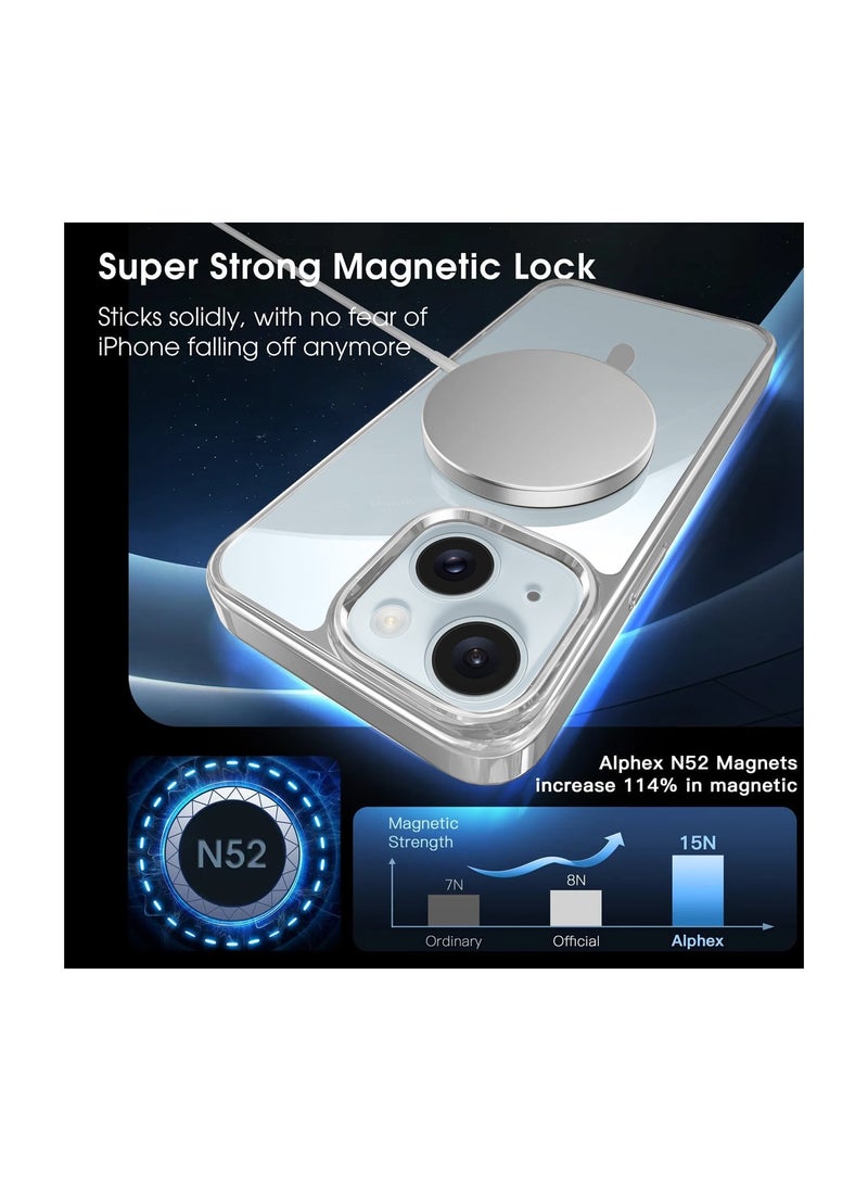 Wtech - Titanium Series Magsafe Wireless Charging Case Cover For Apple iPhone 15 Plus 2023 Silver - Image 1