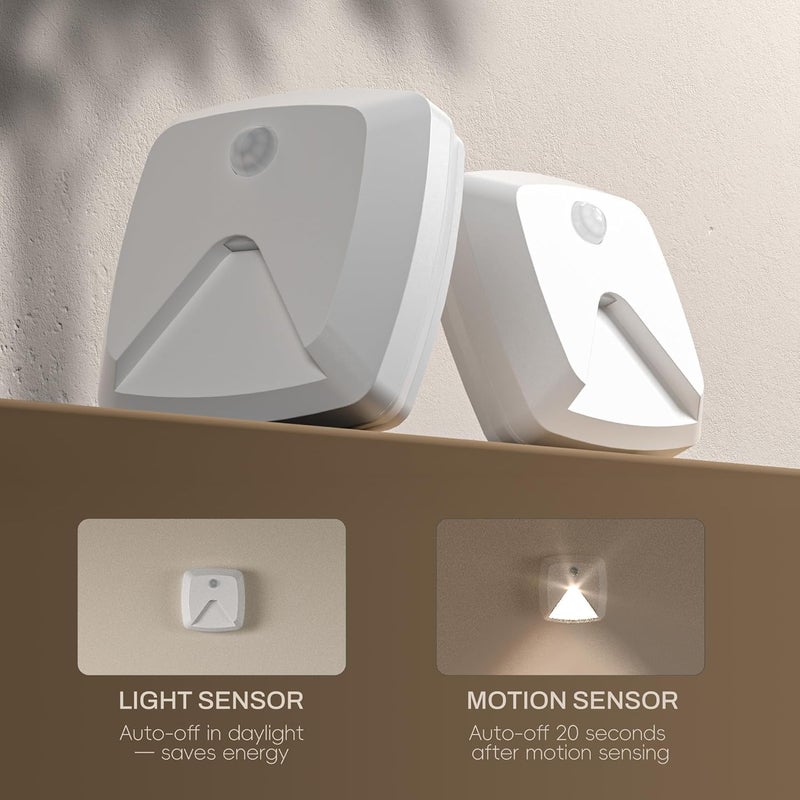 innofox 10-Pack Stick-on Motion Sensor Lights, Warm White LED Night Light, Stick-Anywhere Stair Lights, Closet Light, Battery Operated Wall Light for Kitchen, Hallway, Bedroom, Bathroom, Stairs - Image 3