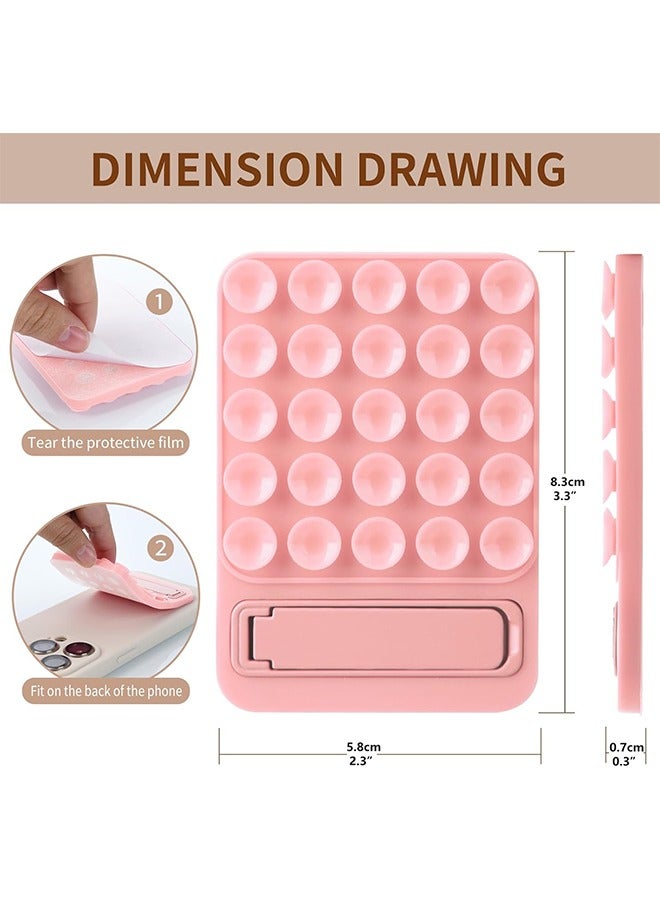 HY 2 in 1 Silicone Sticky Phone Grip, Combines a Powerful Suction Cup and a Durable Mount Suitable for Any Phone Model Provides Multiple Mounting Options for Selfies and Tiktok Video Recording Light (Pink)  - Image 5