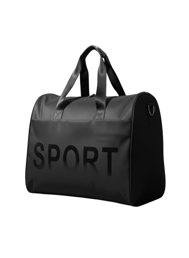 MERISH Unisex Gym Bag Duffel Bag, Black Waterproof Gym and Travel Bag with Shoulder Strap, 44cm x 31cm - Image 1