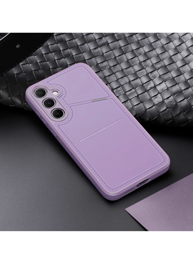 DUX DUCIS Rafi II Series Case for Samsung Galaxy S25 Plus Case Wallet with Kickstand and Credit Card Holder Compatible with MagSafe Leather Heavy Duty Protective Case Cover (Purple) - Image 2