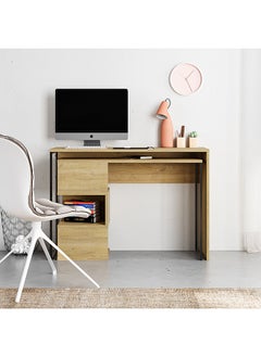 Mourah Badau Working Table With Storage - Oak - 2 Years Warranty