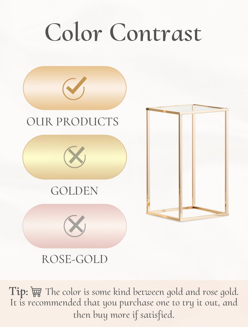 Inweder Cylinder Pedestal Stands for Party: Three-Piece Set - 23.6"/31.5"/39.4" Tall Cake Pedestal Stand for Party - Gold Cylinder Cake Table for Outdoor Indoor - Image 5