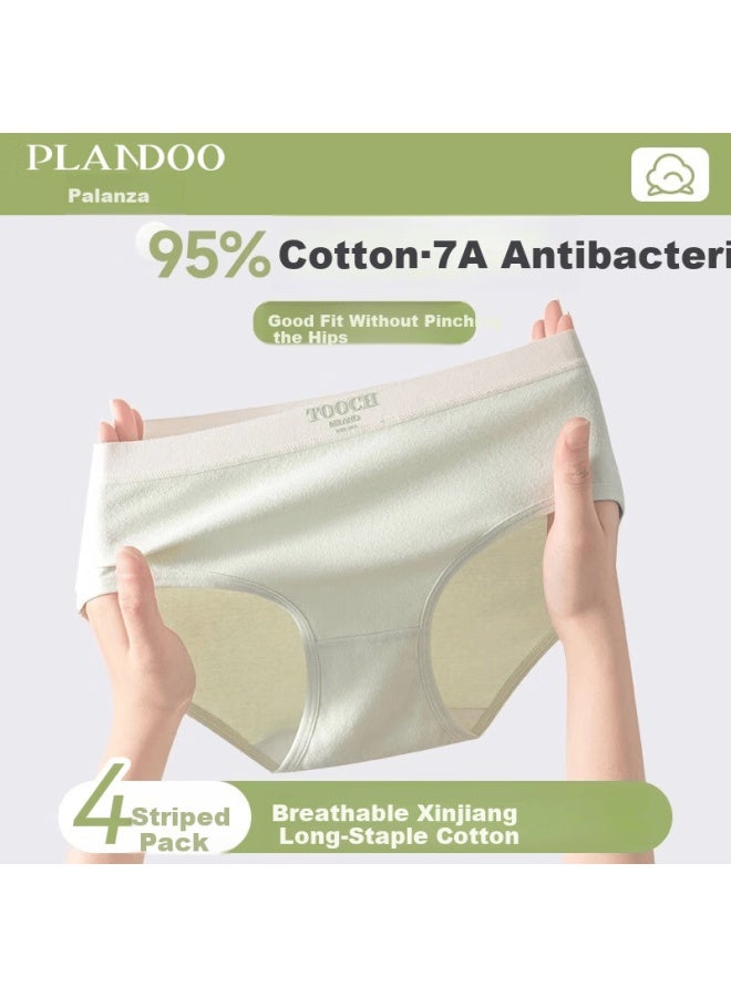 PLANDOO Palando Women's Cotton Antibacterial Breathable Thin Summer Underwear 4-pack M - Image 1