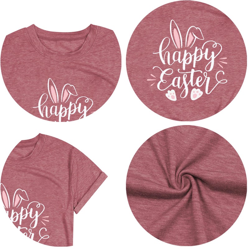Grezea Happy Easter Shirt for Women:Funny Easter Bunny Gnome Graphic T-Shirt - Image 5