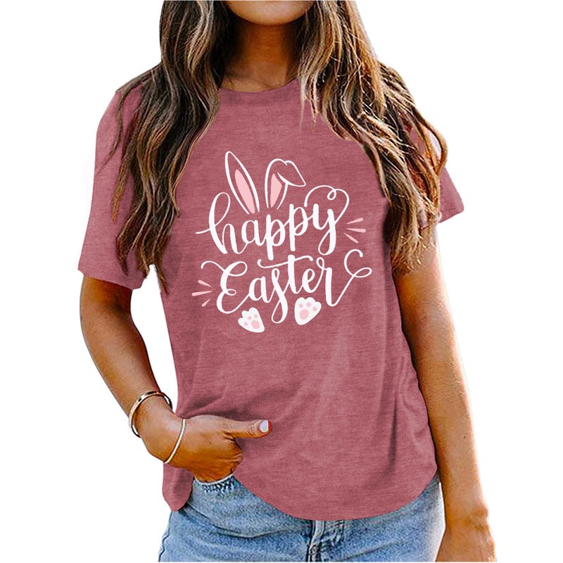 Grezea Happy Easter Shirt for Women:Funny Easter Bunny Gnome Graphic T-Shirt - Image 2